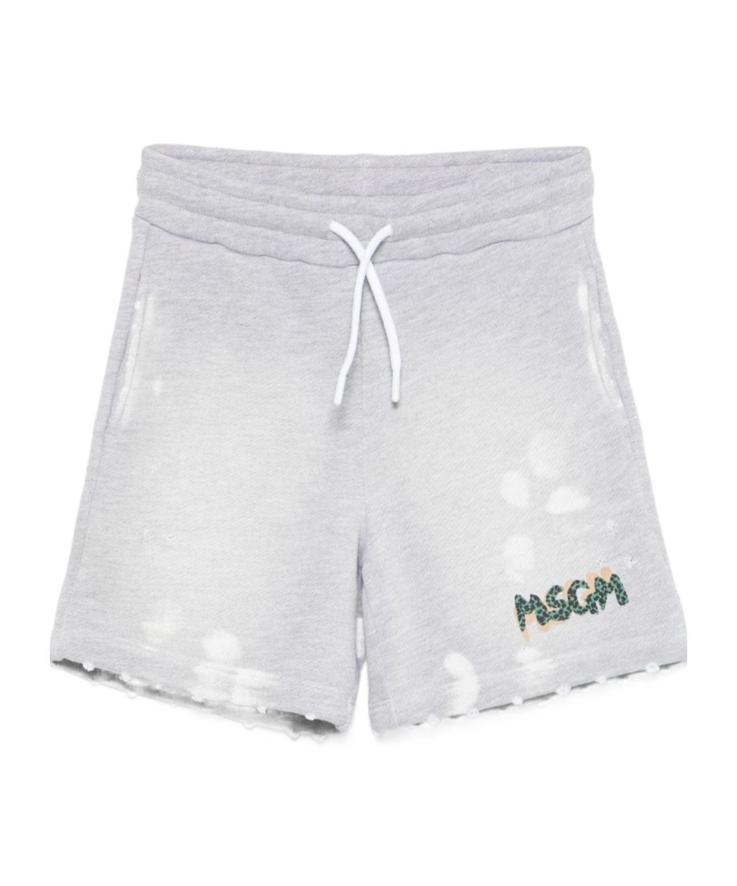 Msgm Distressed Shorts In White