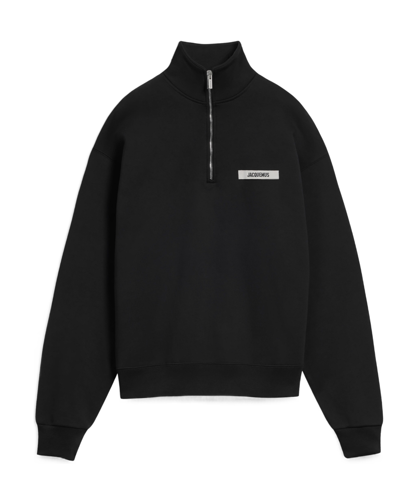 Jacquemus Mens High-neck Brand-patch Relaxed-fit Cotton-jersey Sweatshirt Black In Black