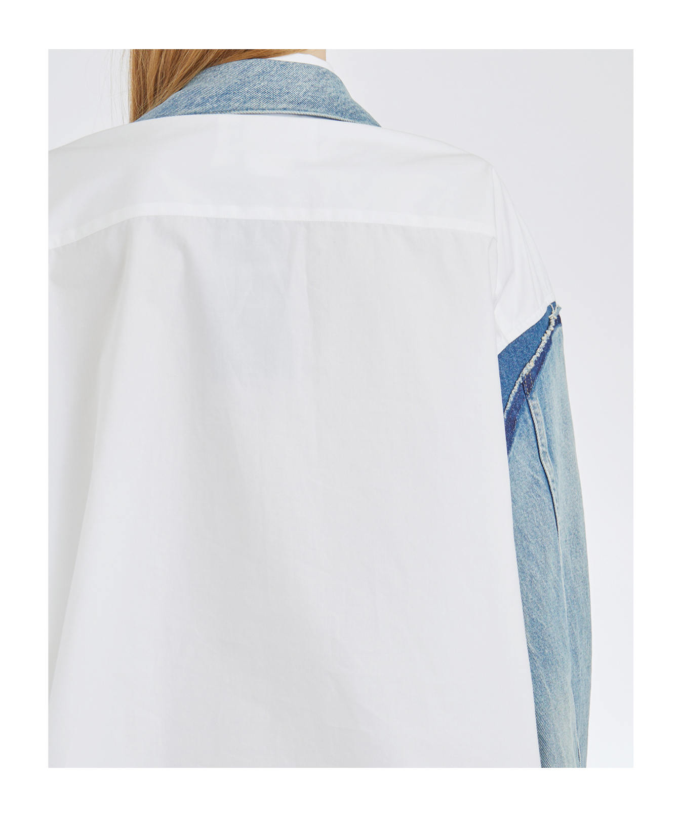 Junya Watanabe Double-layer Denim Front Shirt Jacket In Blue
