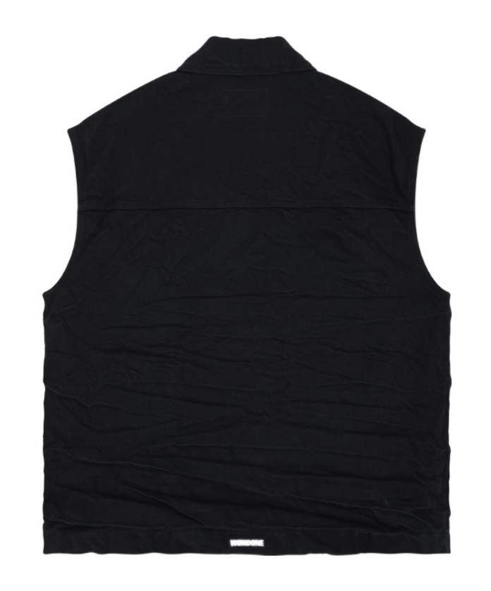 We11 Done Press-stud Cotton-blend Vest In Black