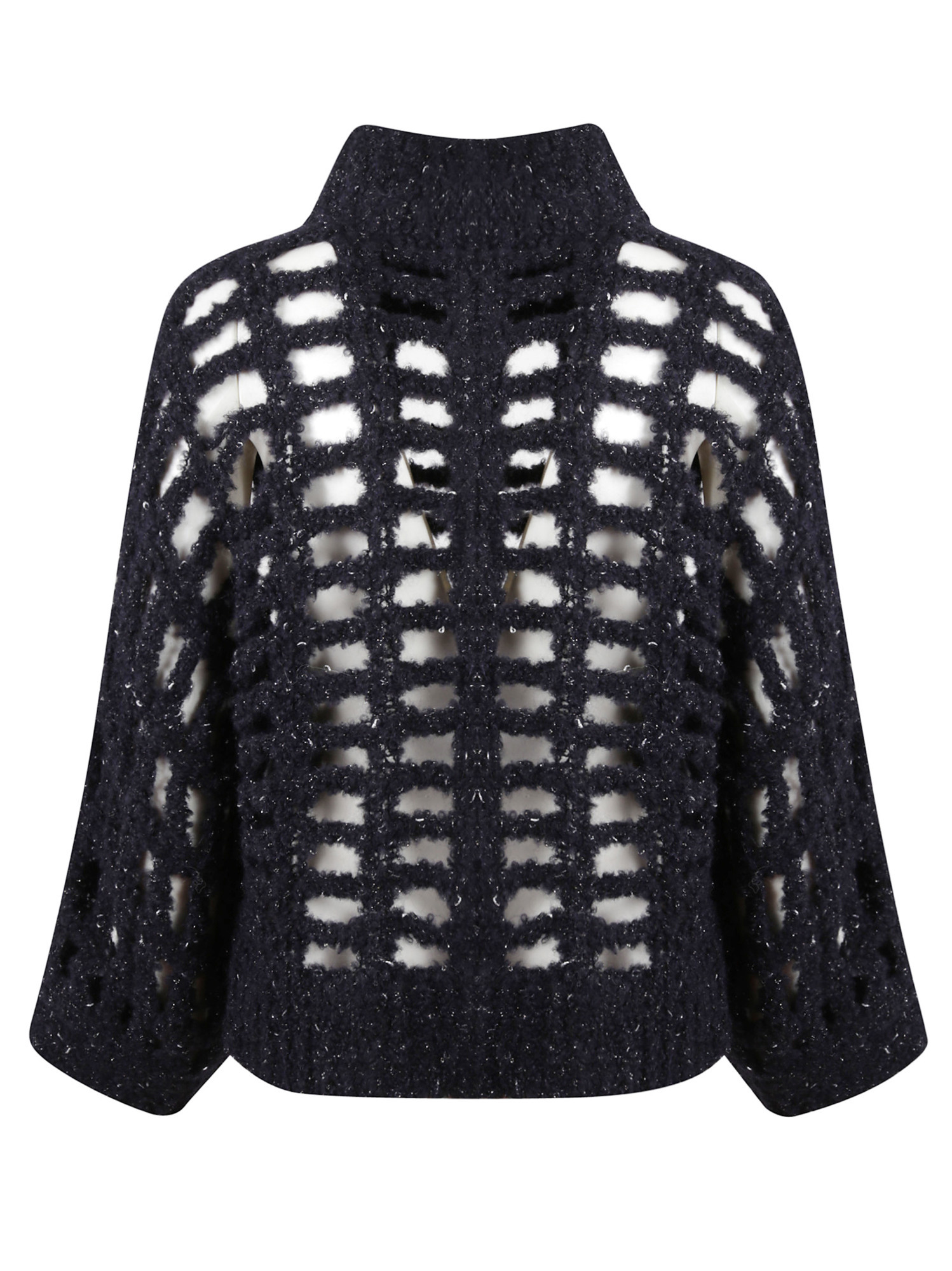 Peserico High-neck Knitted Cardigan In Black
