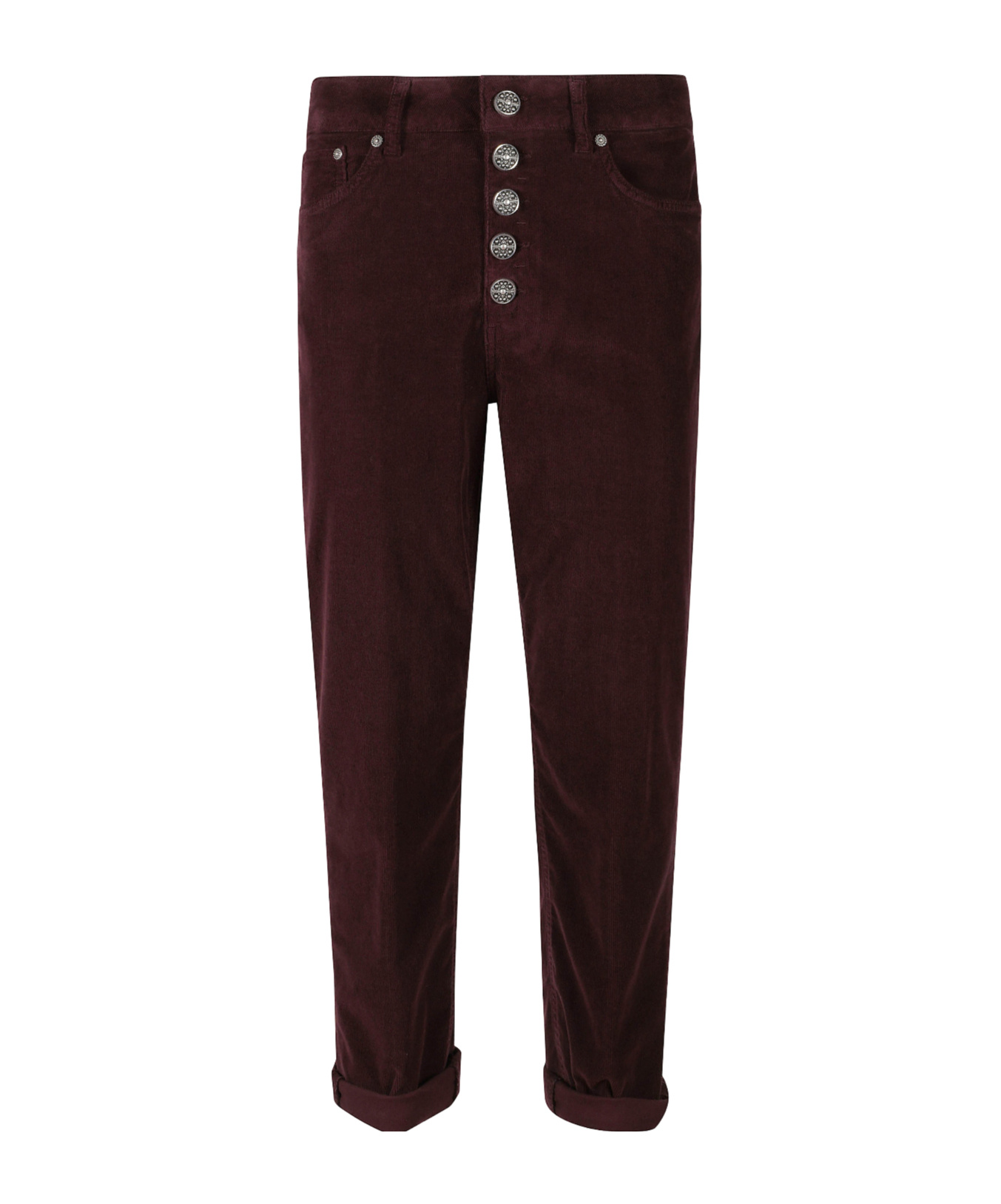 Dondup Corduroy Trousers In Burgundy