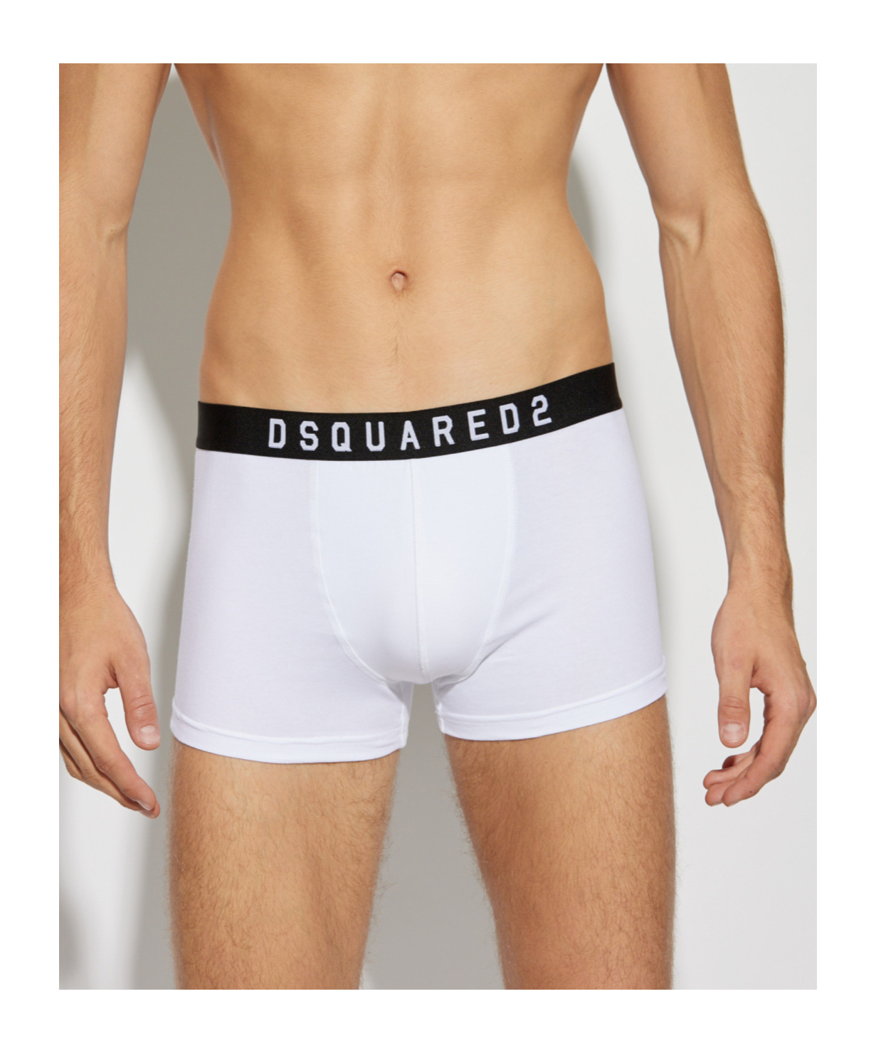 Dsquared2 Logo Boxer Shorts With Elastic Waistband In White