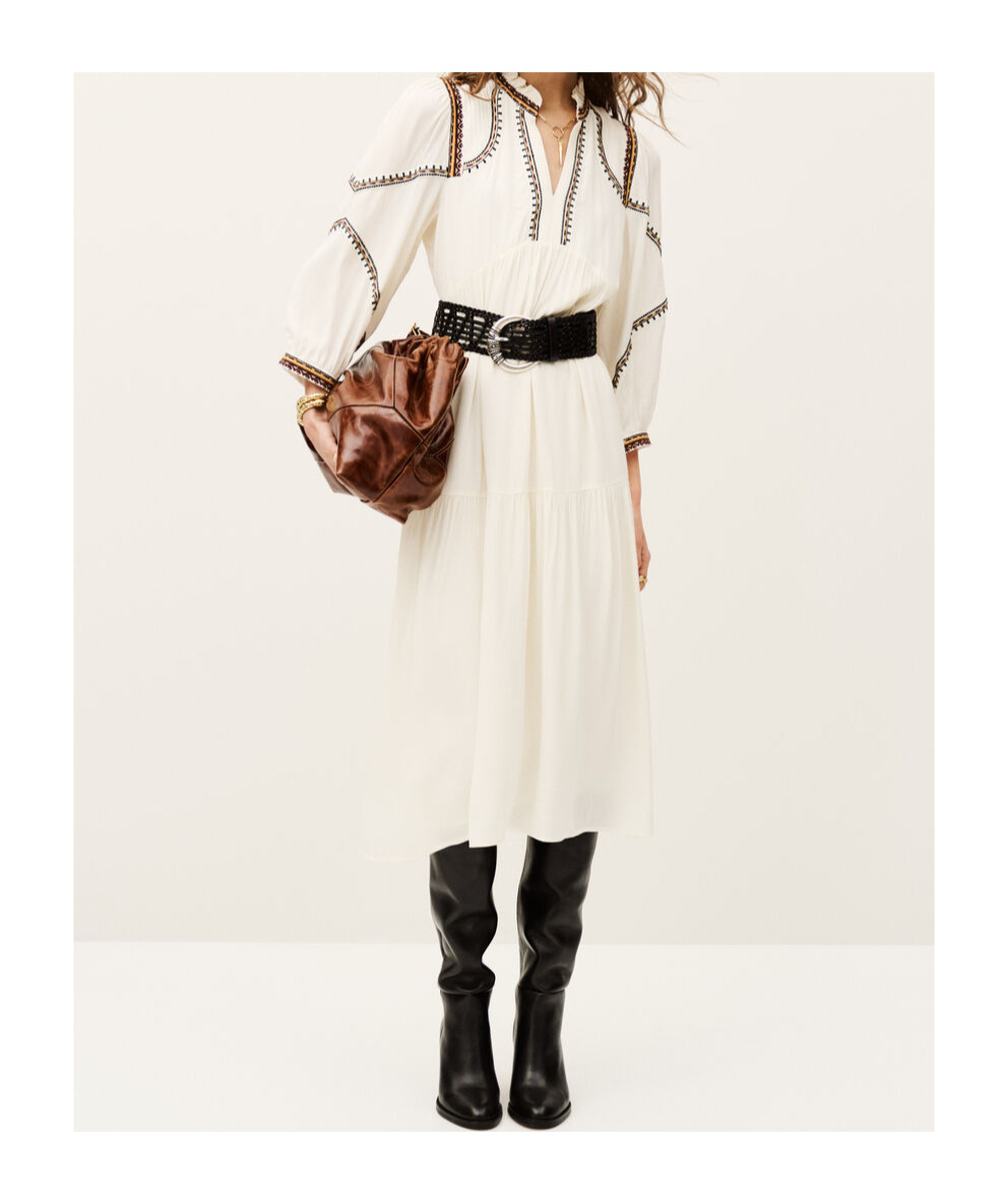 Bash Tunia Long Dress In White