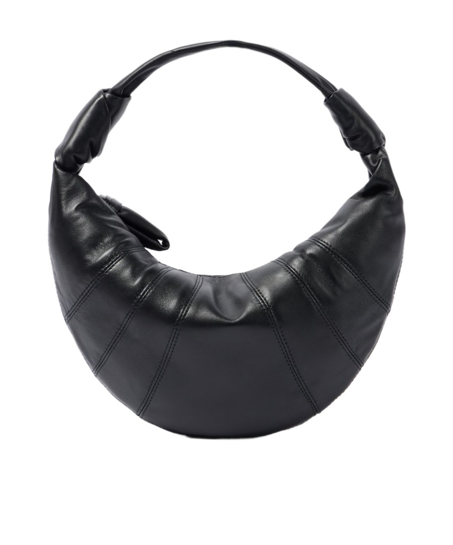 Lemaire Fortune Croissant Mini Leather Shoulder Bag In Black