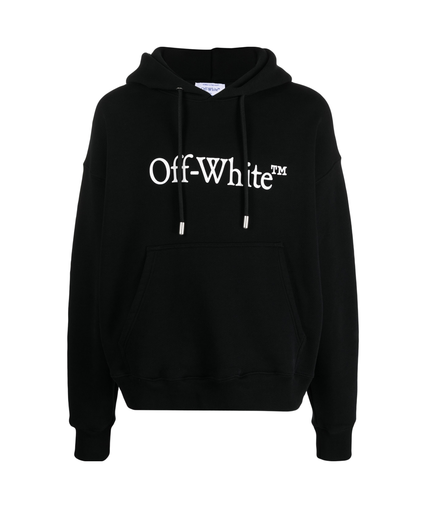 Shop Off-white Logo-print Organic Cotton Hoodie In Black