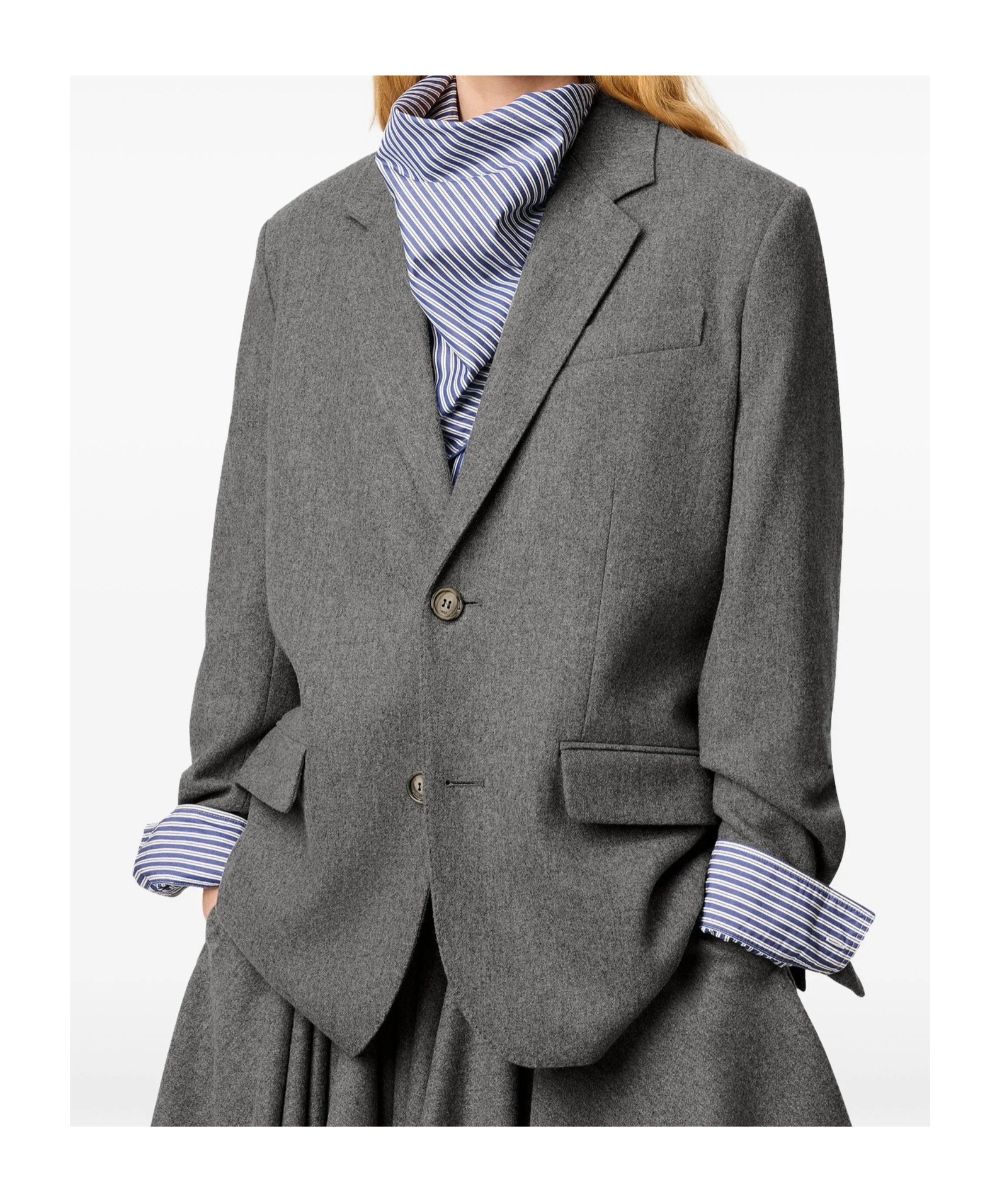 Ami Alexandre Mattiussi Grey Wool Loose Single Breasted Jacket Grey In Gray