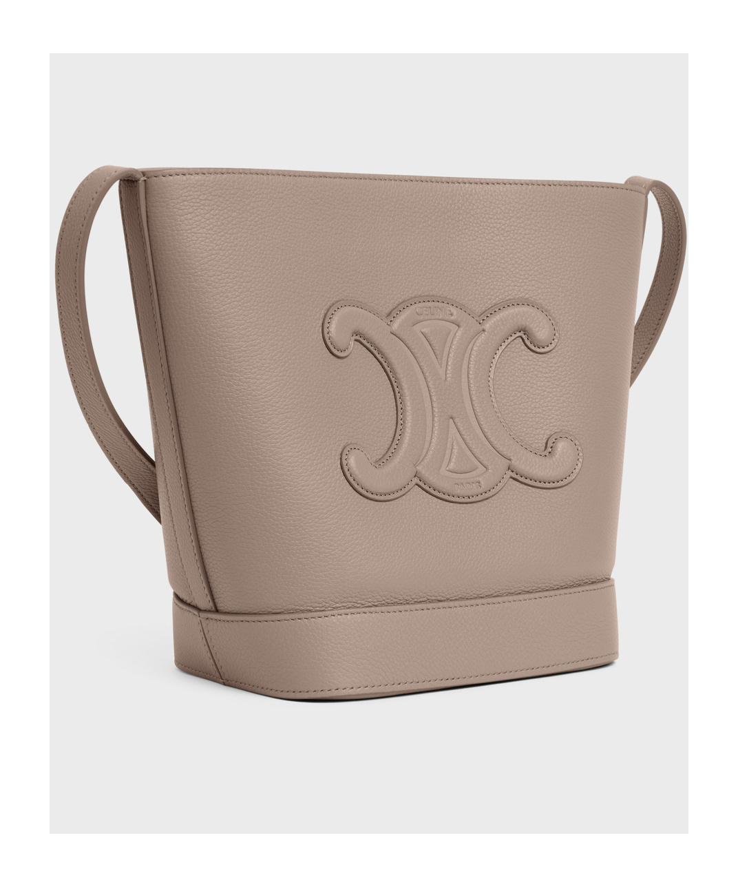 Celine Small Cuile Triomphe Logo Bucket Bag In Nude