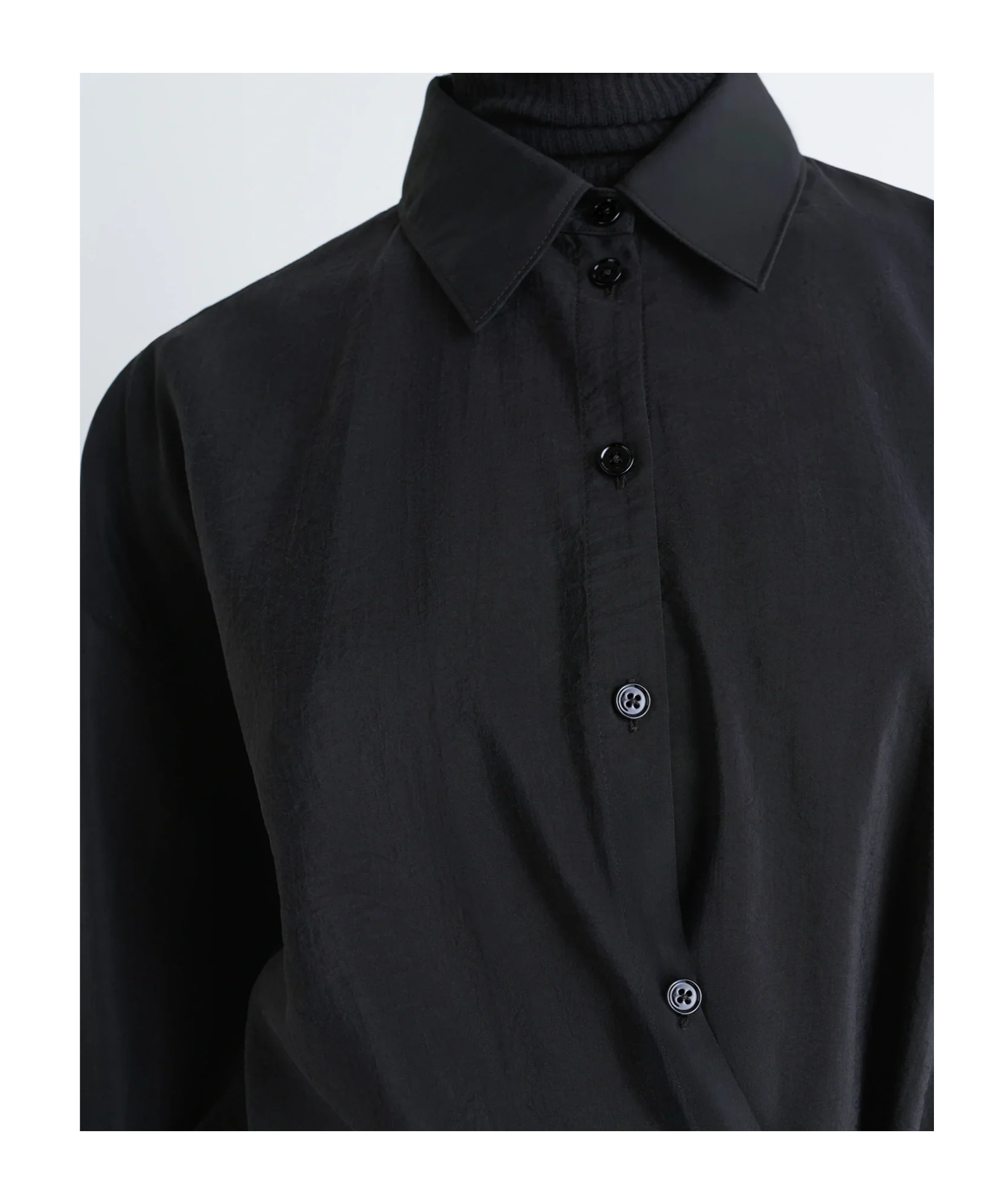 Lemaire Straight Collar Twisted Dress In Black