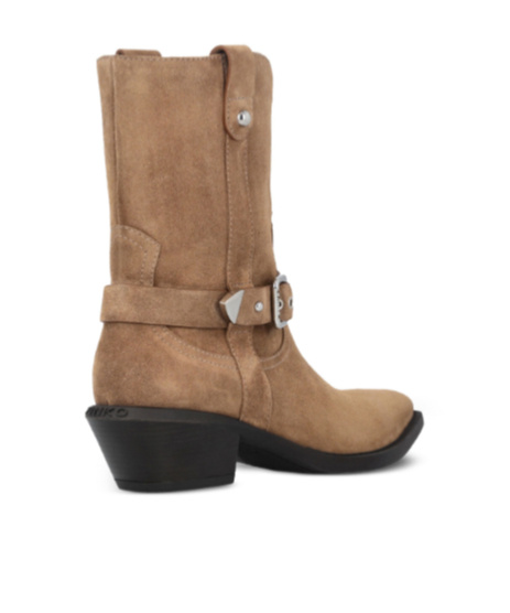 Pinko Texan-style Suede Ankle Boots With Heel In Brown