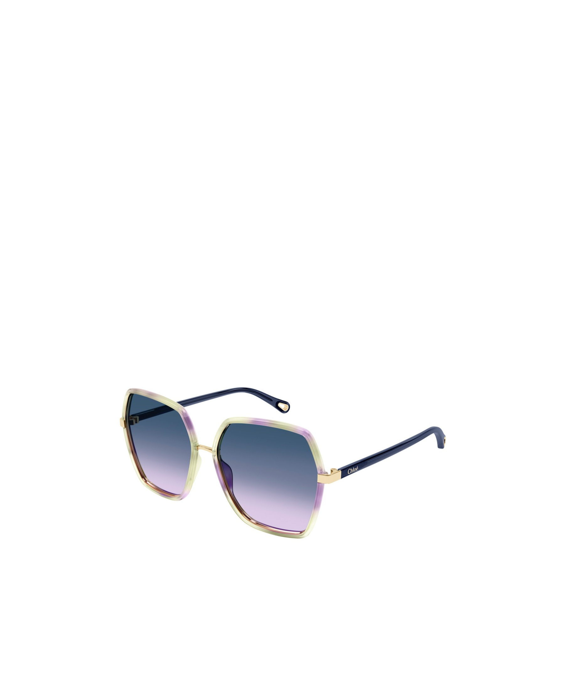 Shop Chloé Eyewear Geometric Frame Sunglasses In Blue