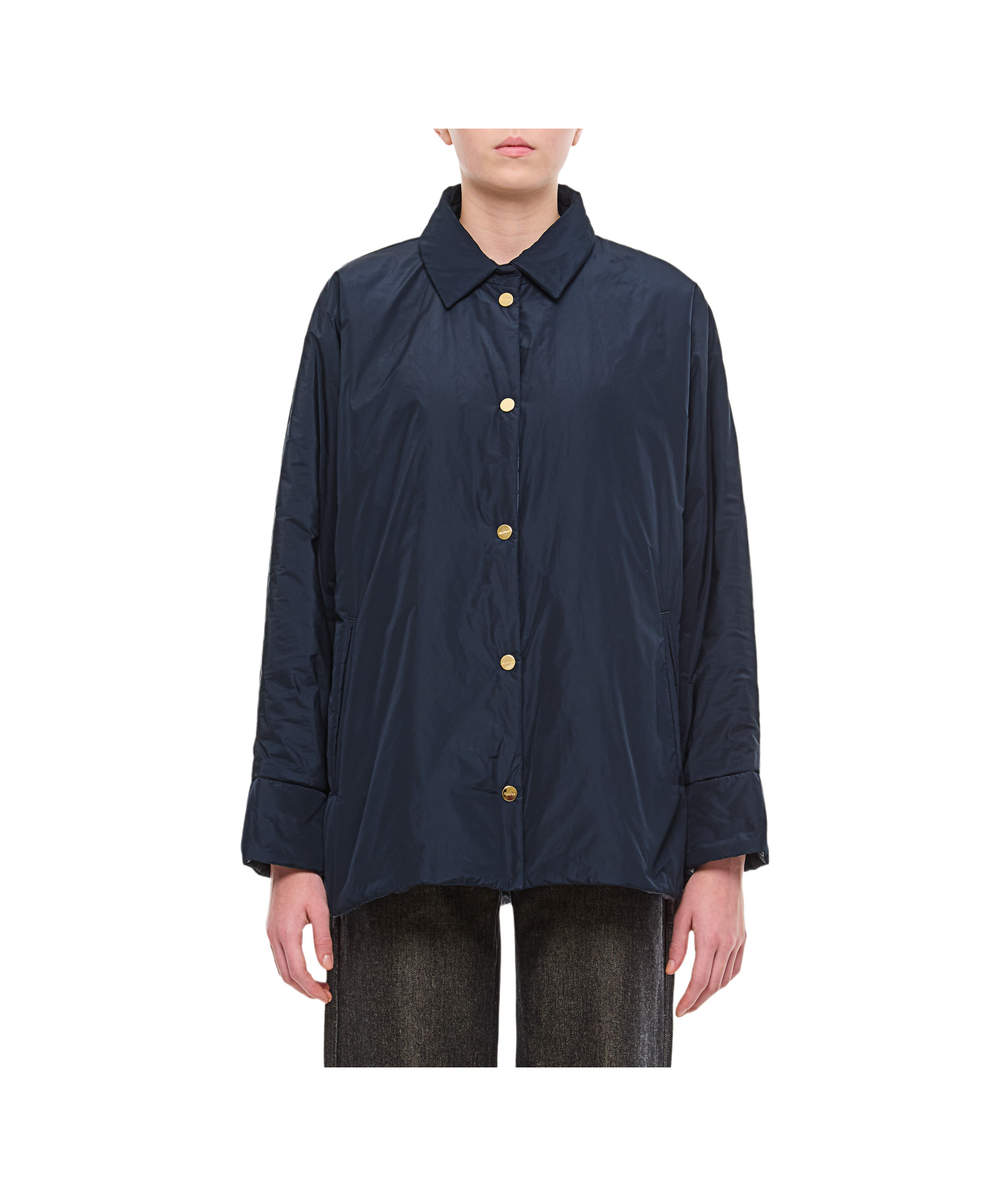 Max Mara Long-sleeved Casual Jacket In Black