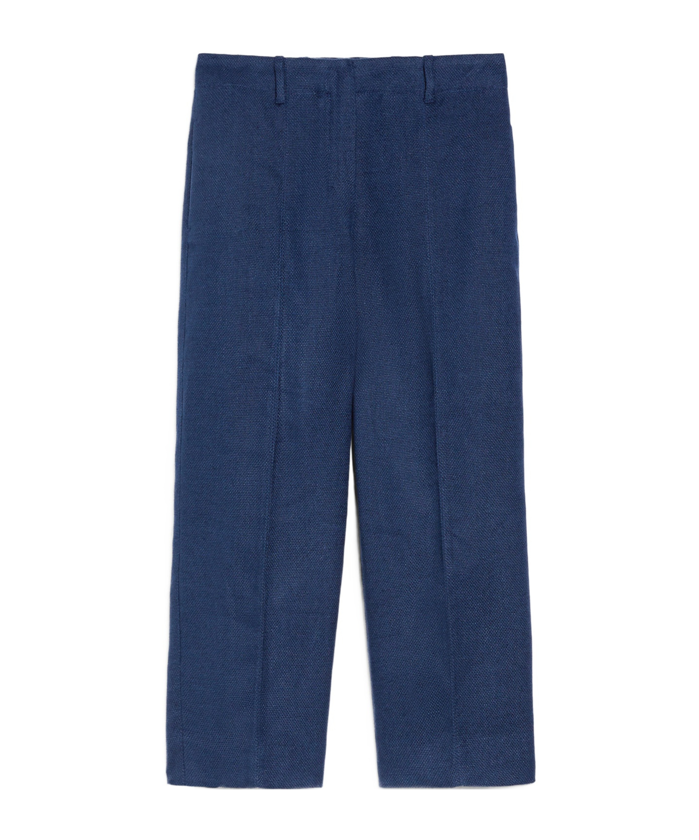 Max Mara Linen And Cotton Cigarette Pants In Blue