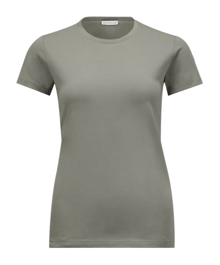 Moncler Logo-patch Cotton T-shirt In Brown