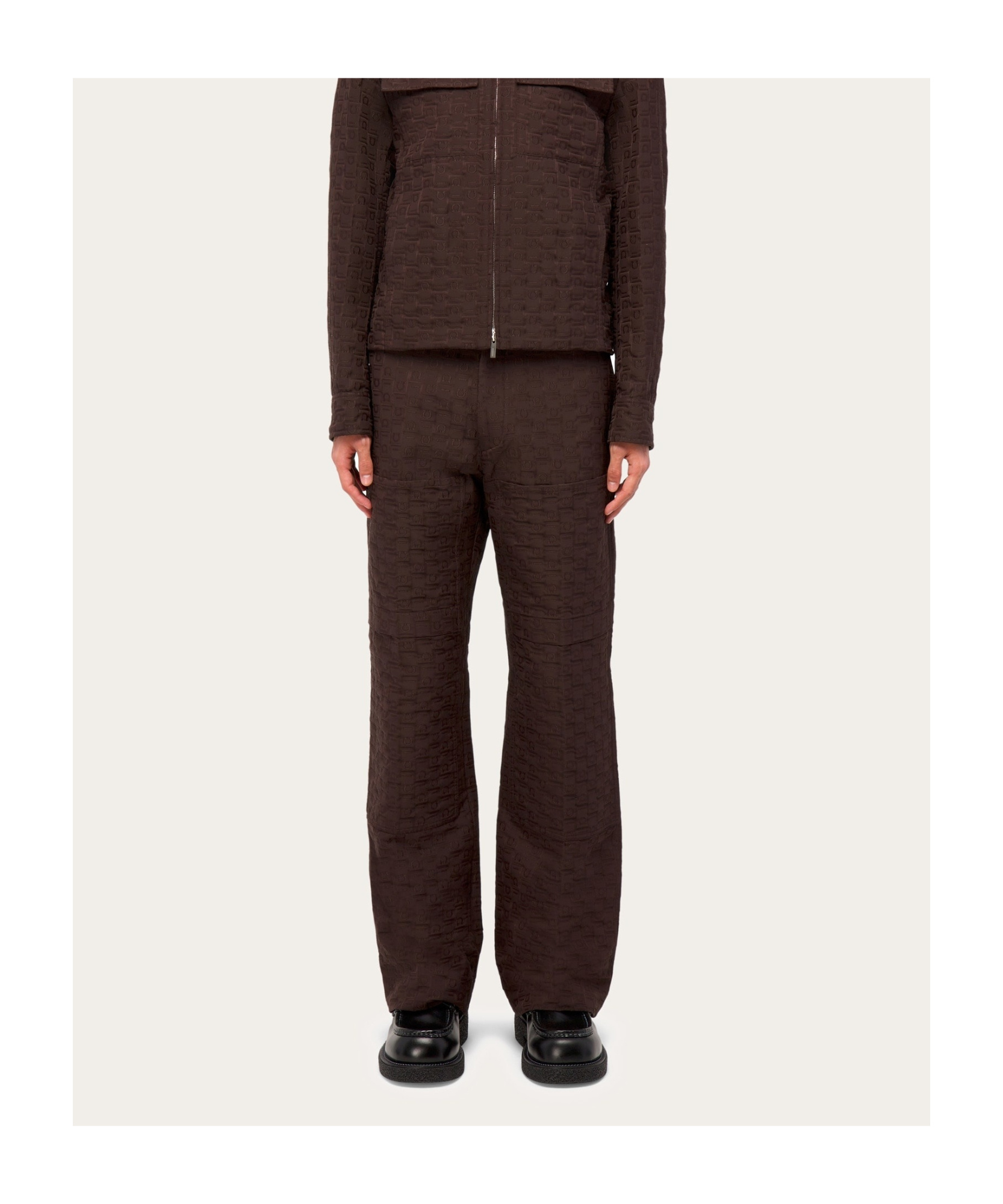 Ferragamo Monogram Trouser In Black
