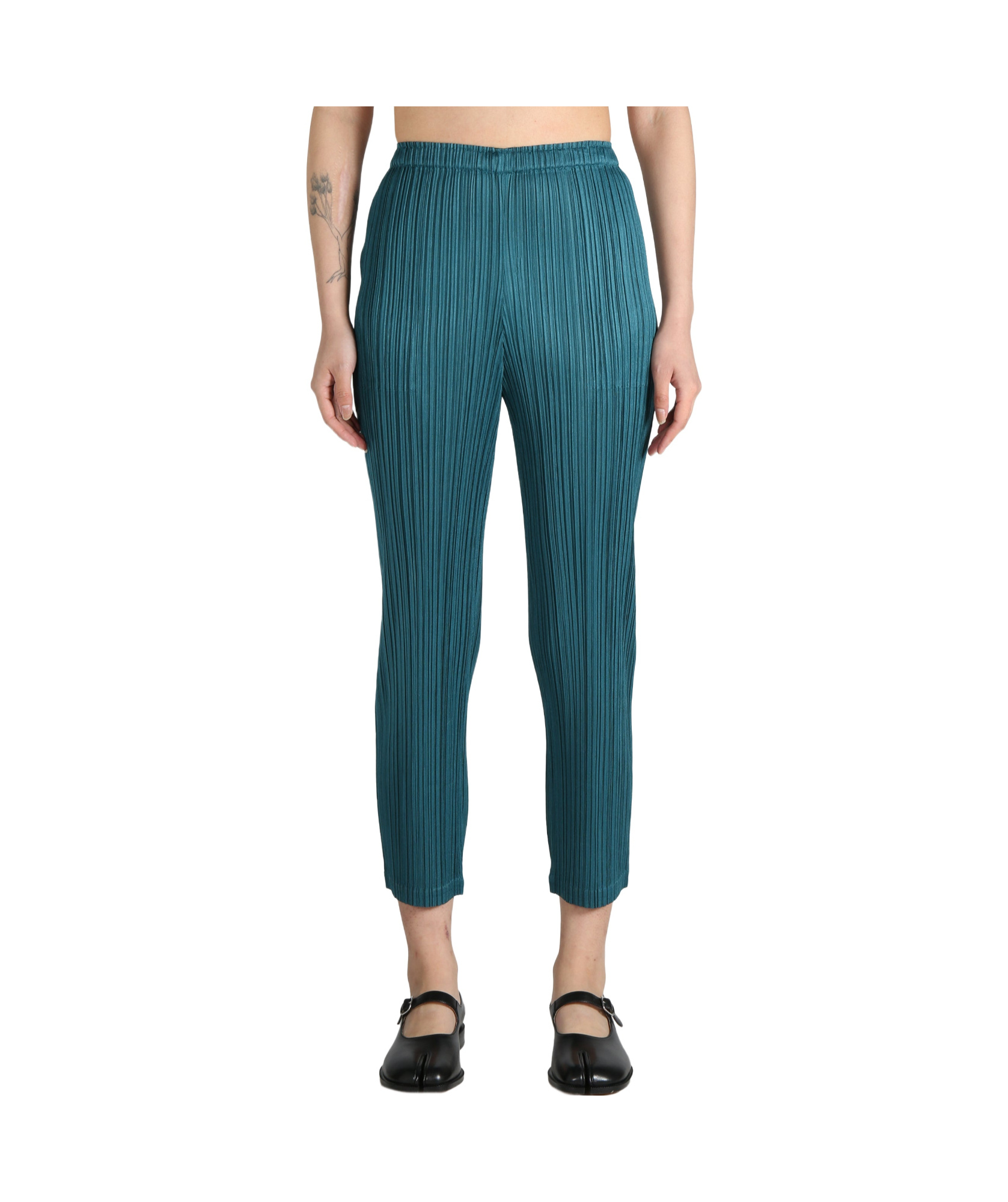 Shop Issey Miyake Pleated Trousers In Blue