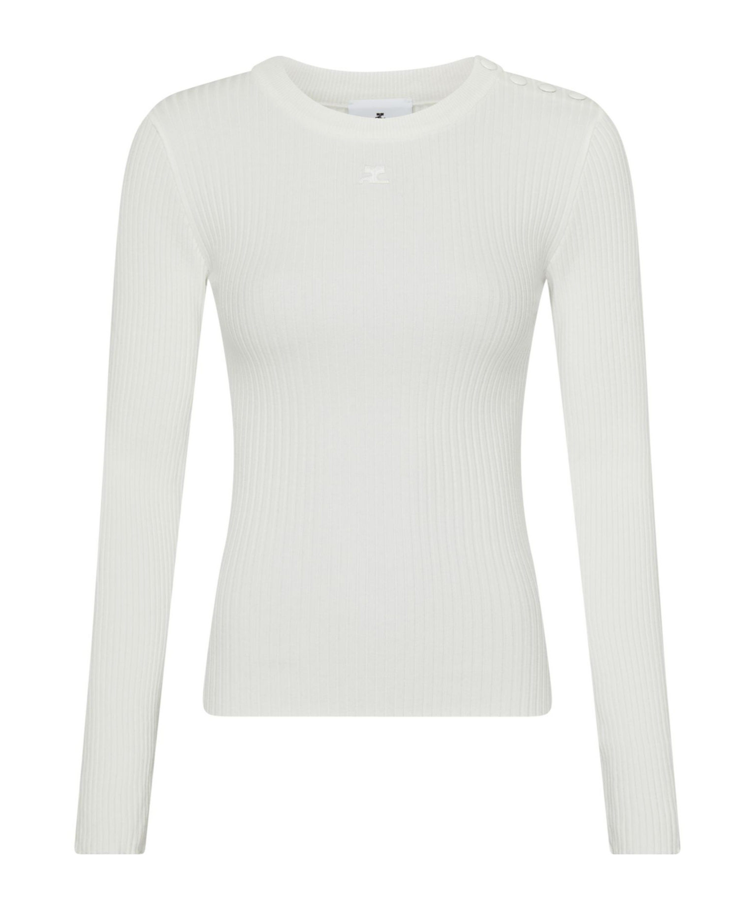 Shop Courrèges Logo Pattern Sweater In Heritage White