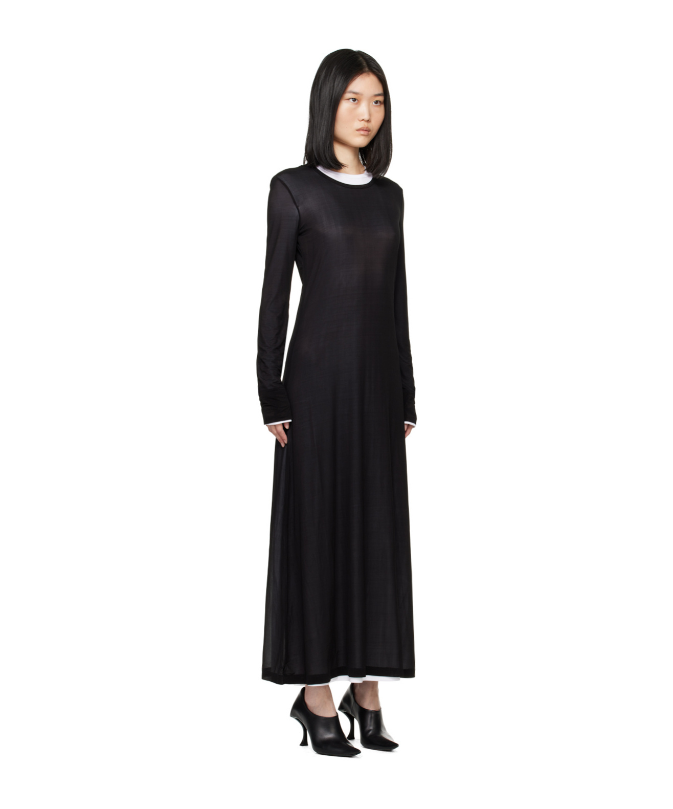 Helmut Lang Double Layer Dress In Black