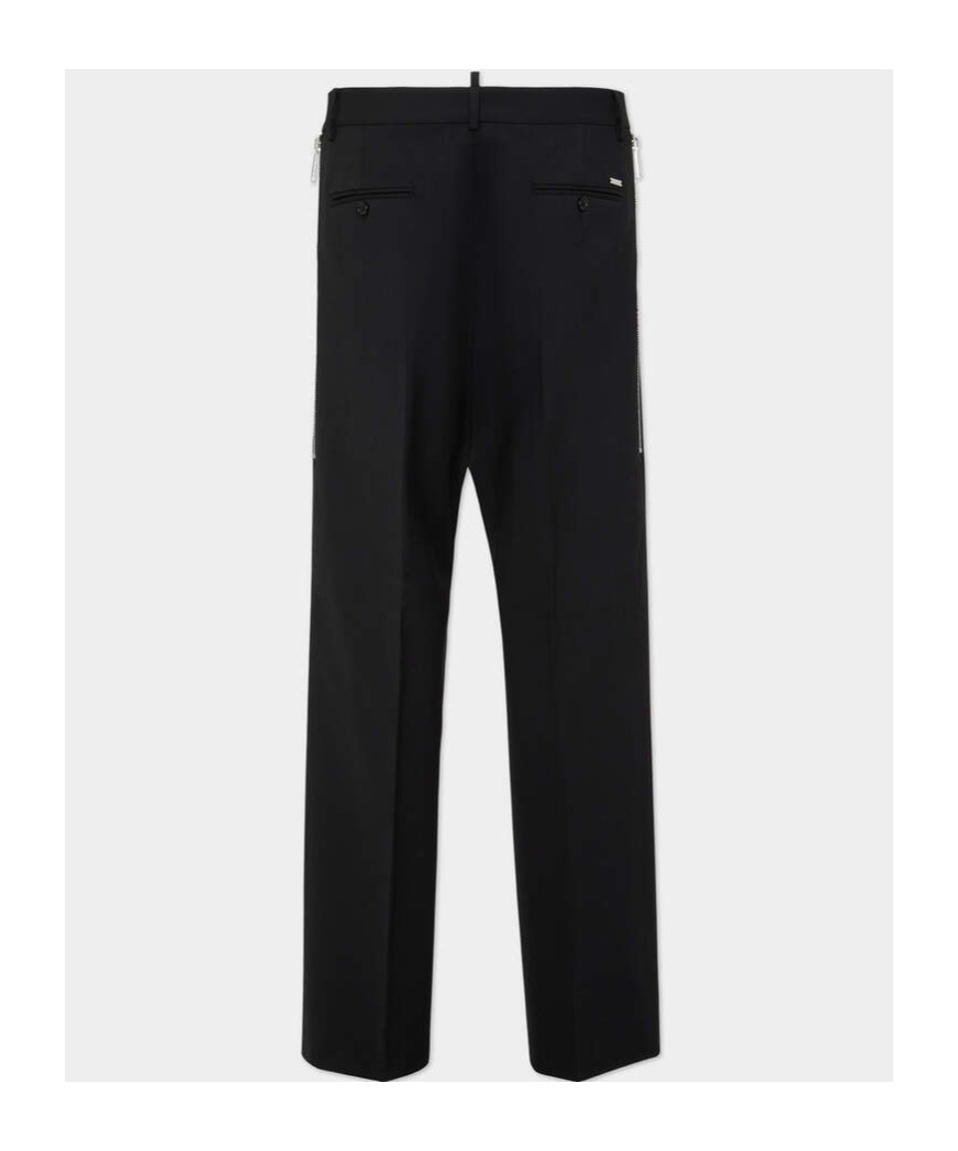 Dsquared2 Side Zip Detailed Relax Pants In Black