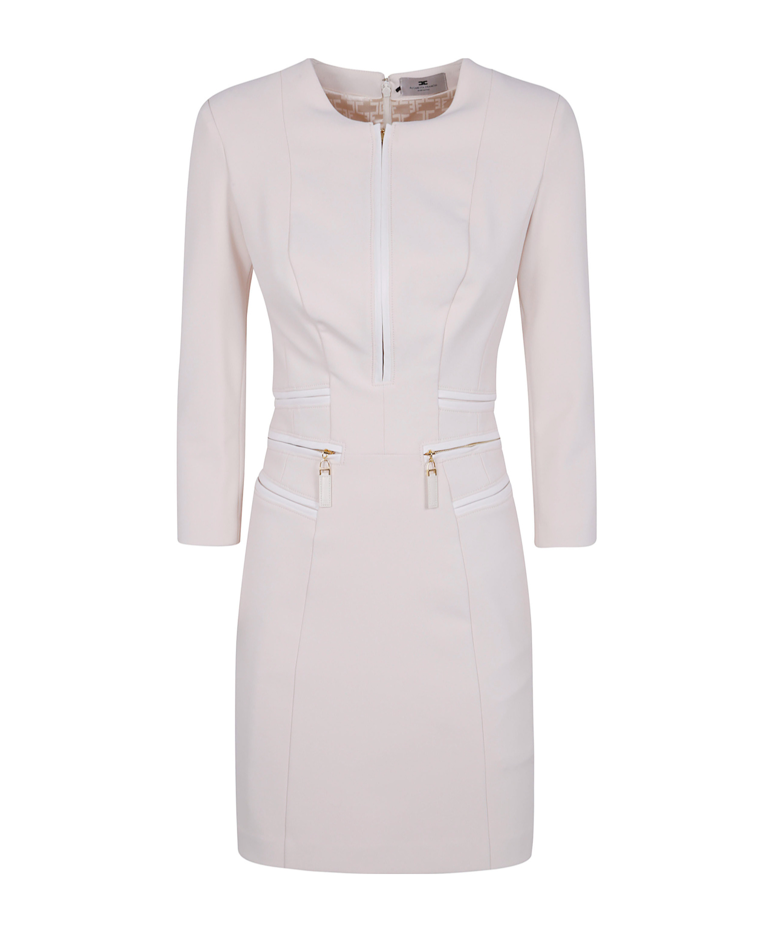Elisabetta Franchi Zip-trimmed Pocket Midi Dress In Gray
