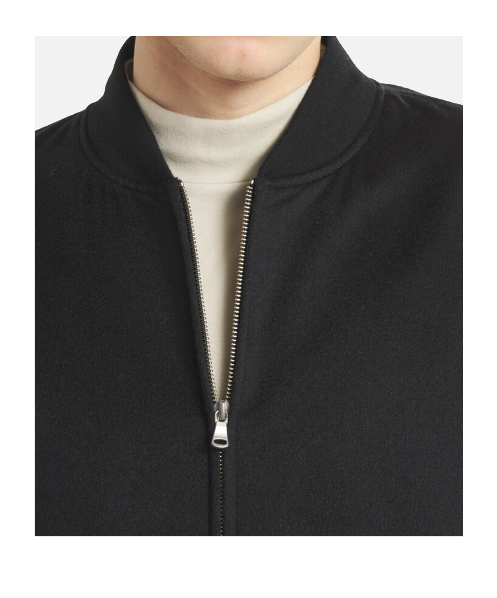 Barena Venezia Wool Zip-front Bomber Jacket In Black