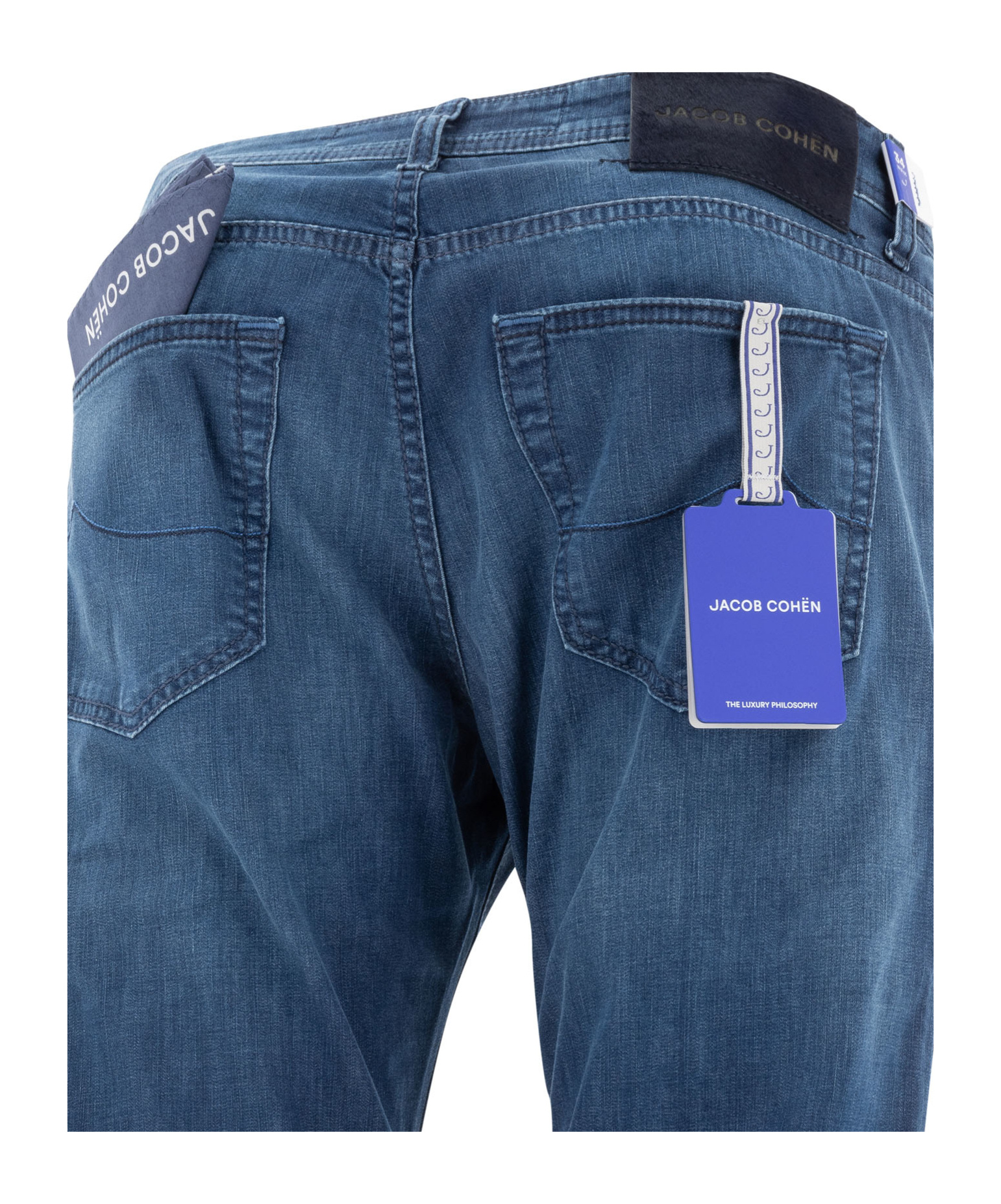 Jacob Cohen Blue Slim Five Pockets Jeans With Logo Patch In Blue