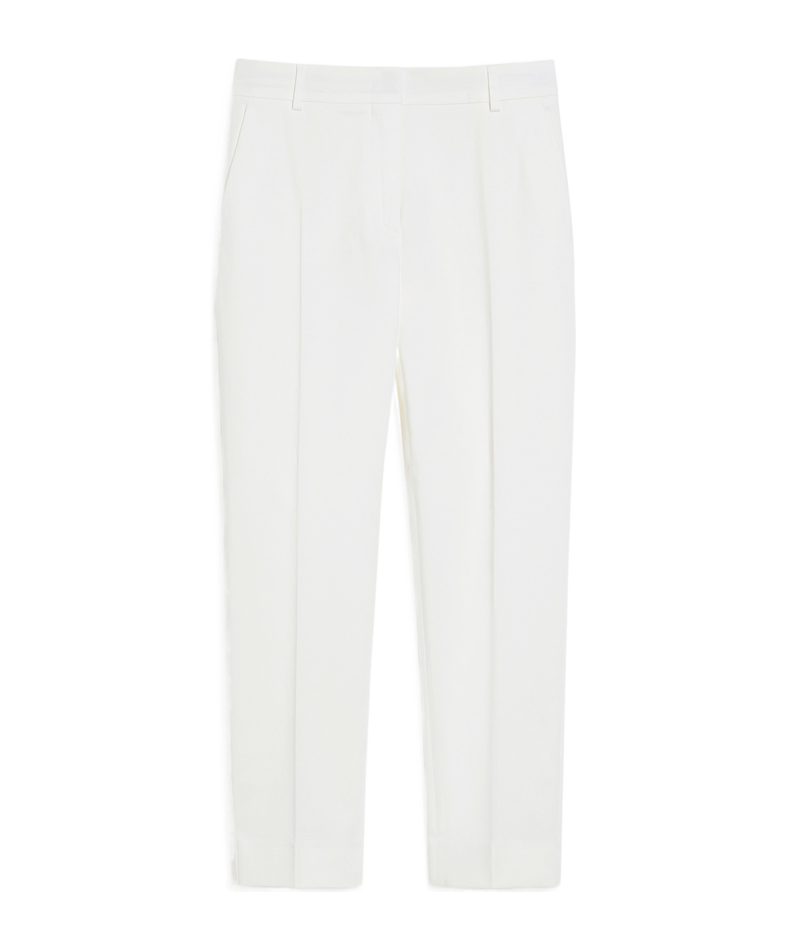 Max Mara Mincio Pleated Cropped Viscose Pants In White