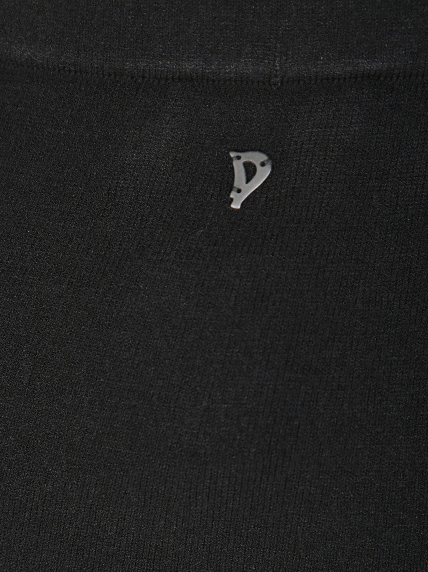 Dondup Fitted Black Skirt With Ribbed Hem In Black