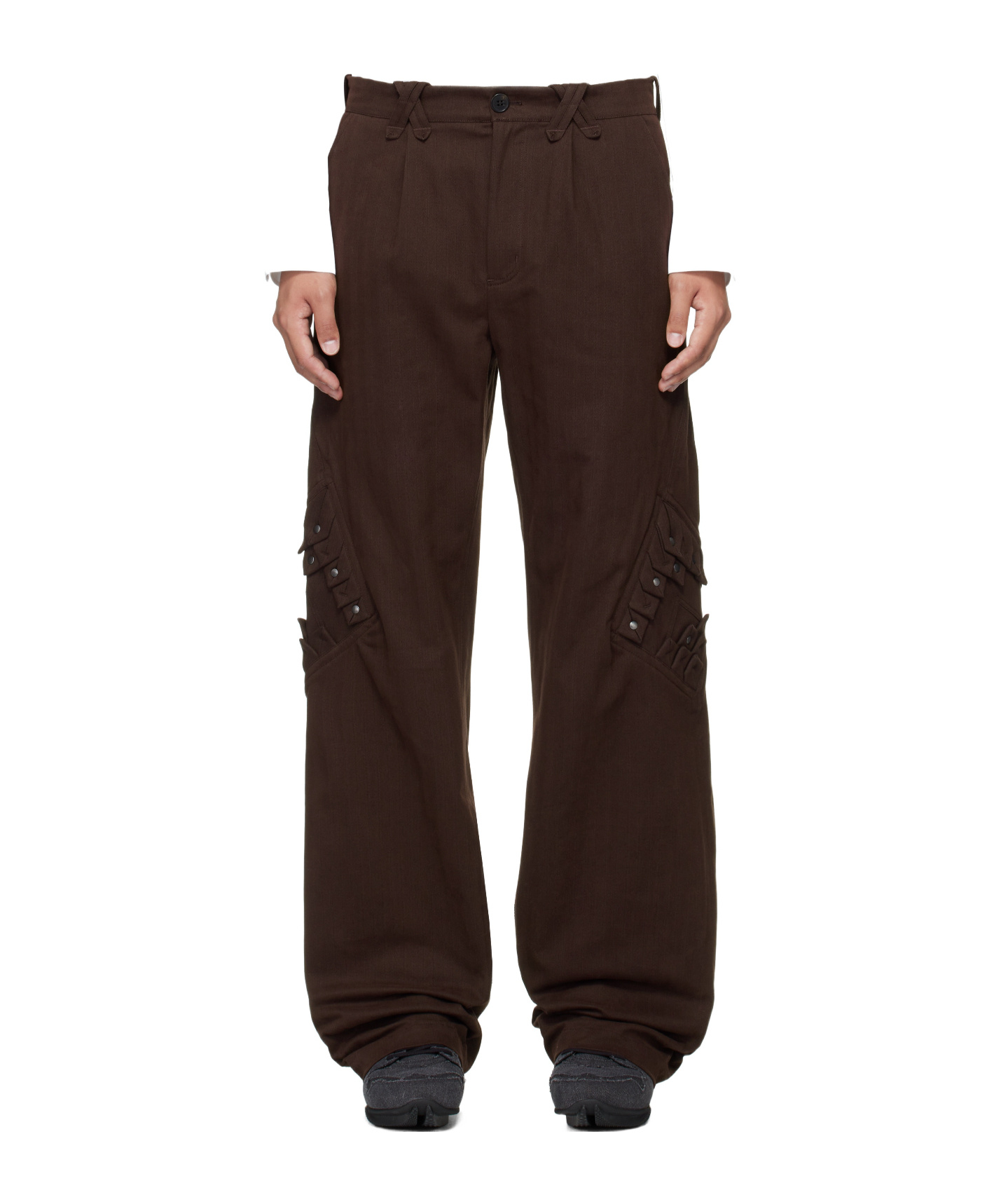 Kiko Kostadinov Estike Cotton-blend Wide-leg Pants In Brown