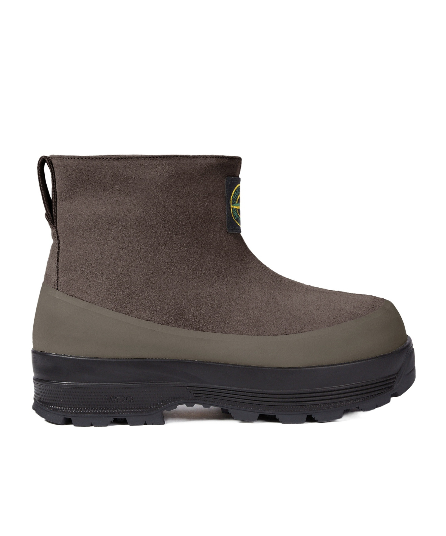 Stone Island Ankle Boot With Vibram Sole For Shock Absorption In Green