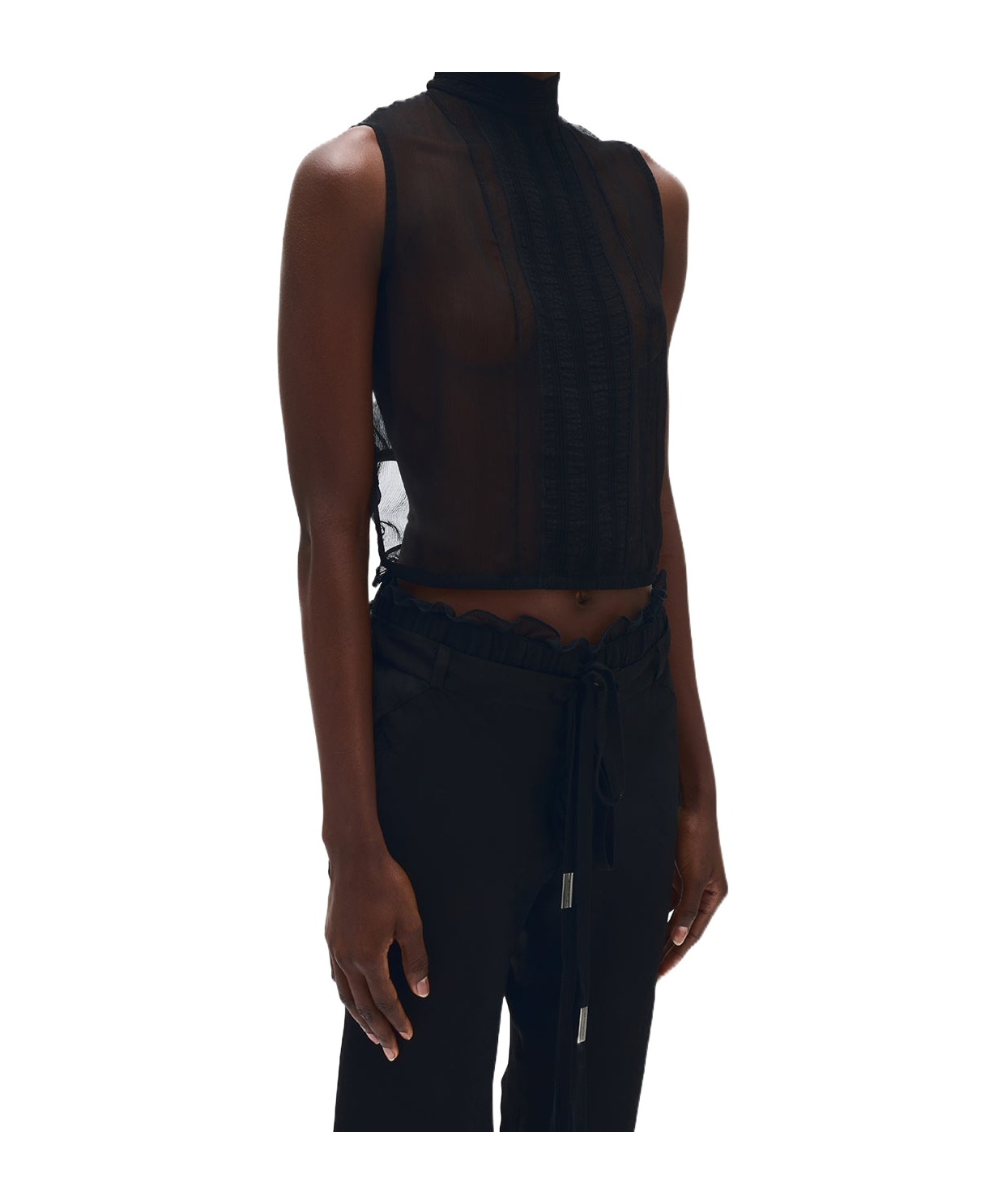 Ann Demeulemeester Hilju Turtleneck Crop Top In Black