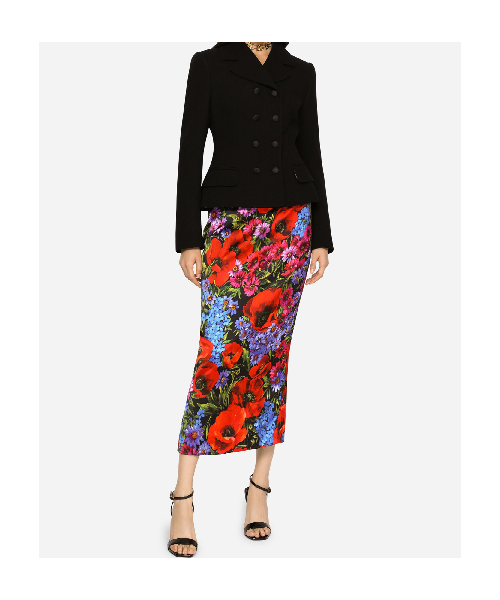 Shop Dolce & Gabbana Notched-collar Double-breasted Blazer In Black