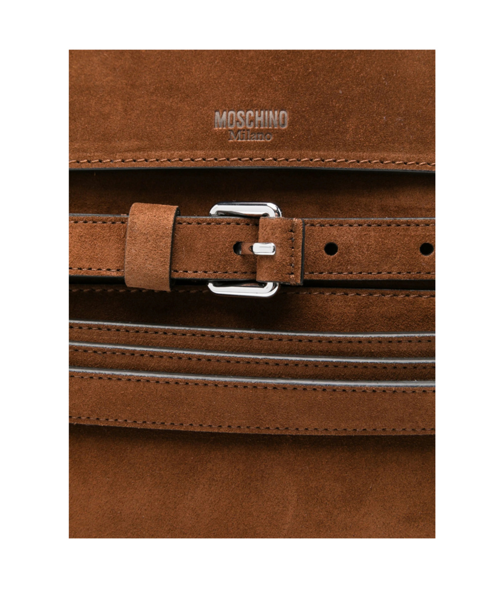 Moschino Single Handle Tote Bag In Brown