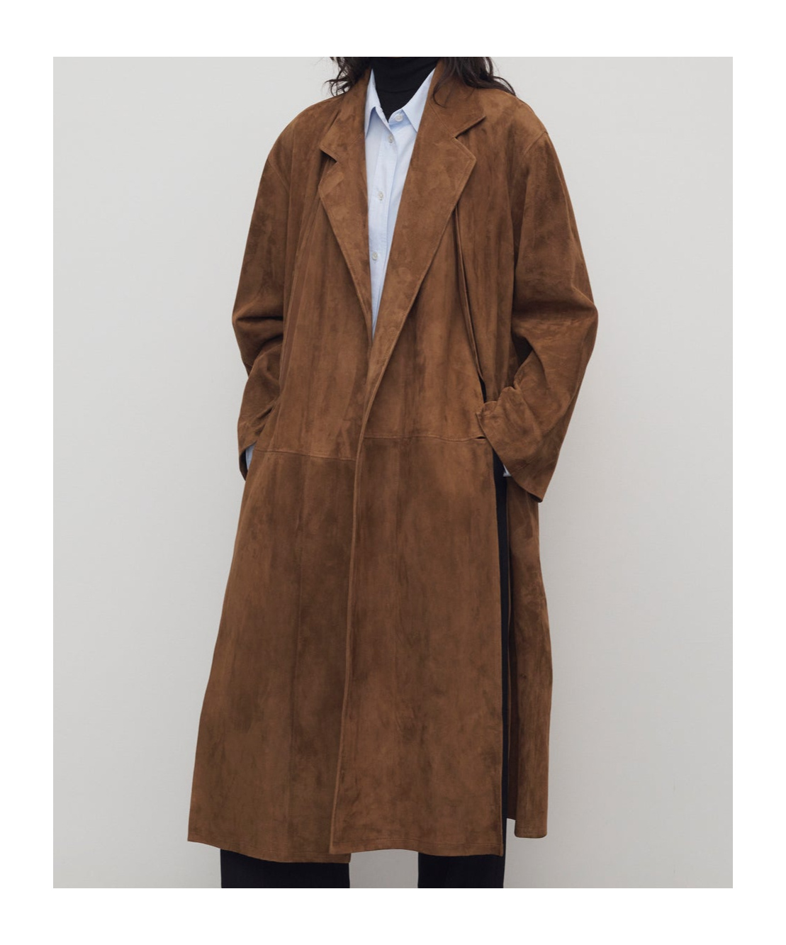 The Row Serenis Long-sleeved Coat In Blue