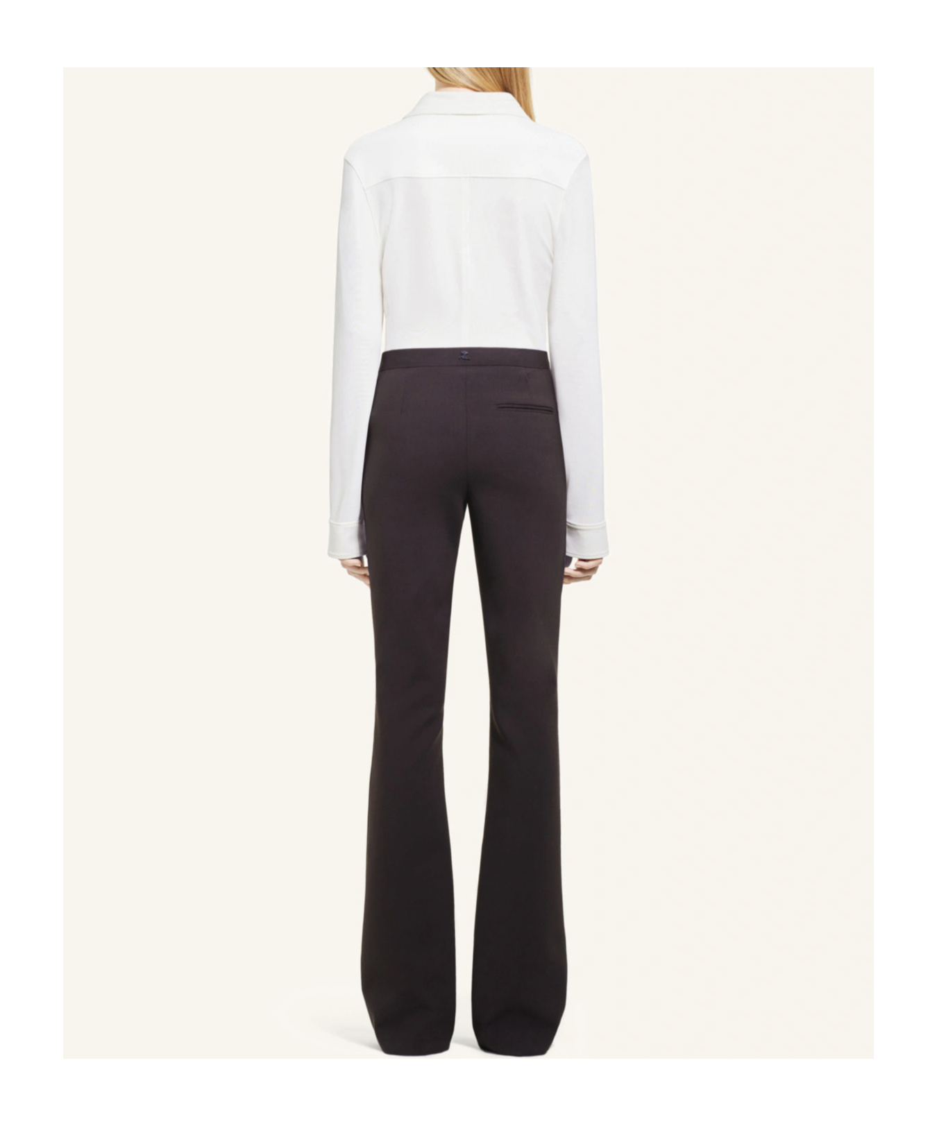 Courrèges Twill Polo Shirt In White