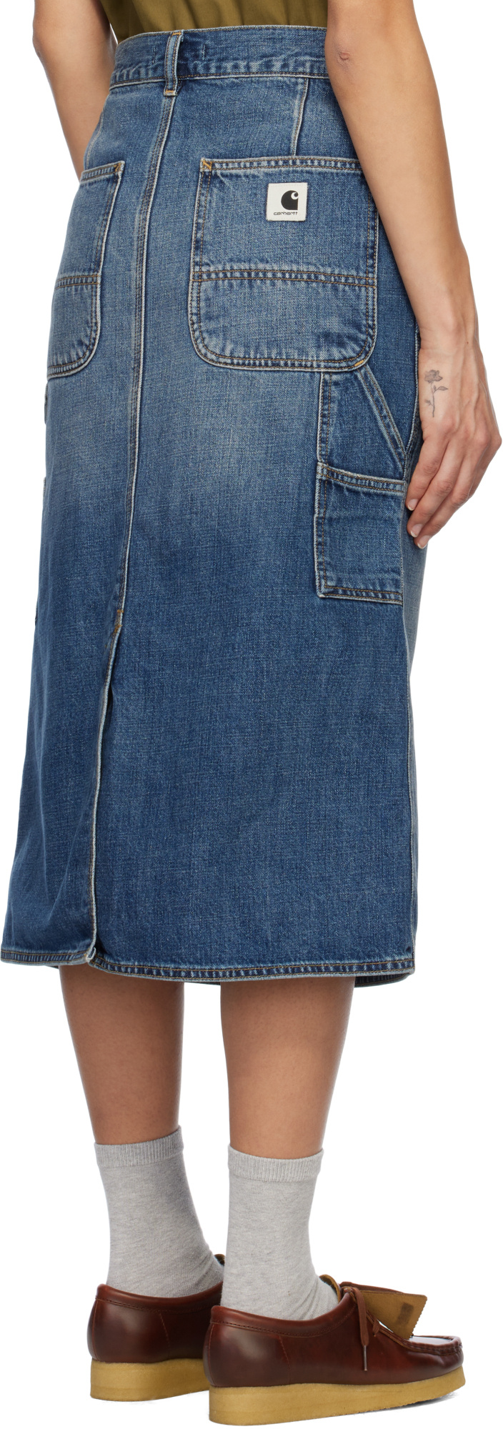 Carhartt Non-elastic Denim Mid-length Dress In Blue