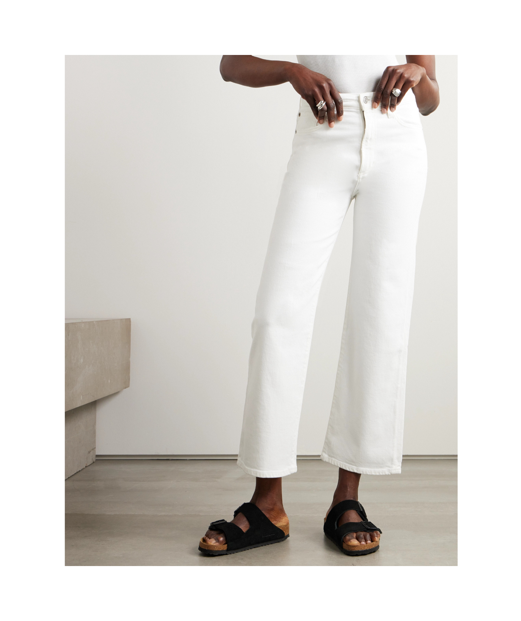 Agolde High Waist Jeans In White