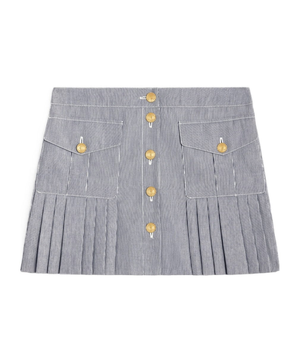 Celine Pleated Miniskirt In Gray