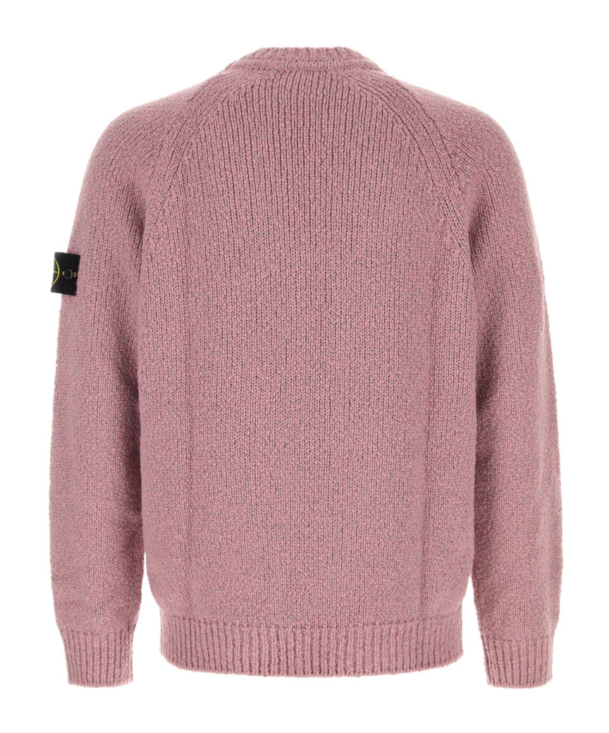 Stone Island Soft Wool Blend Crew Neck Sweater In Pink