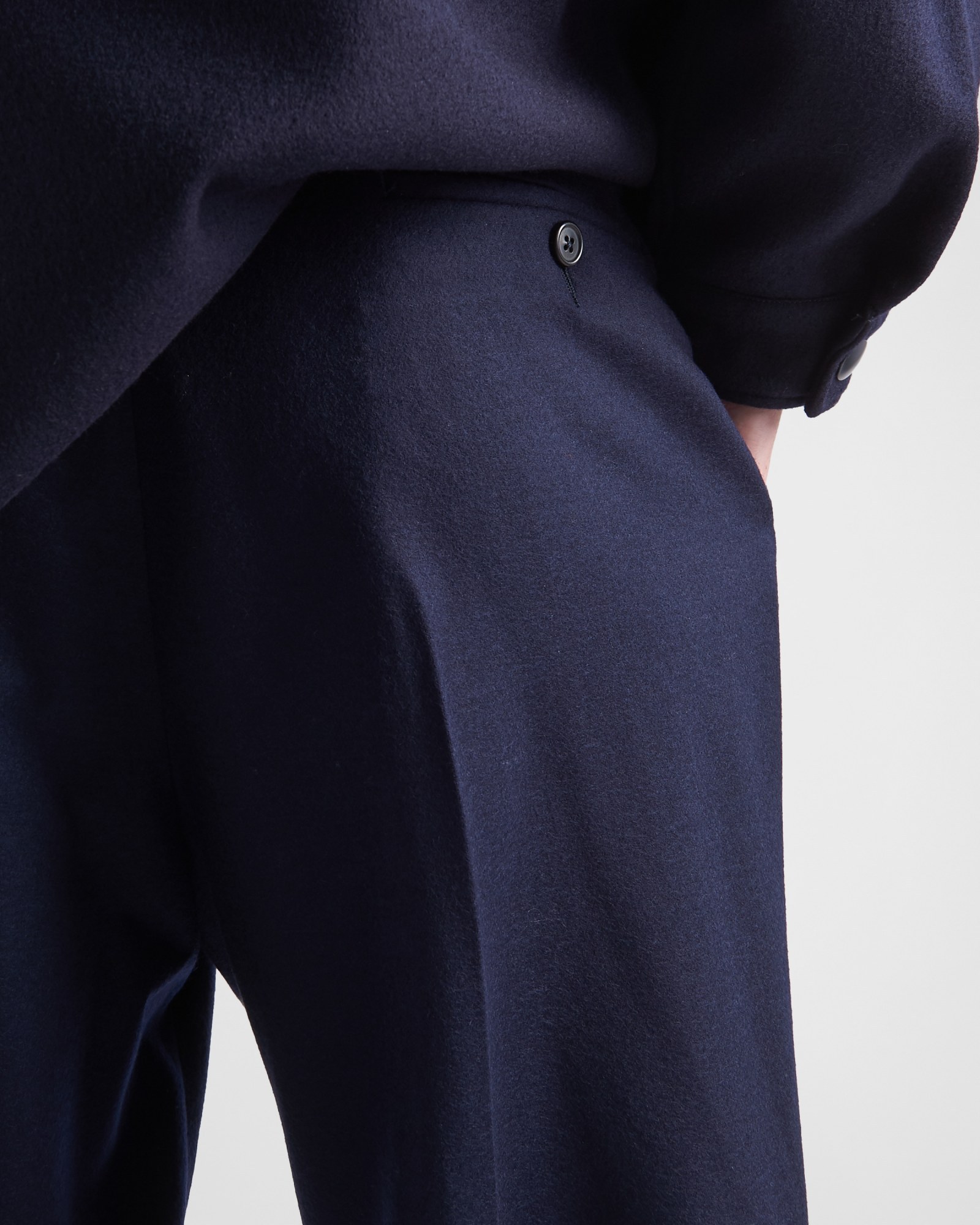 Prada Wool Track Pants In Navy Blue
