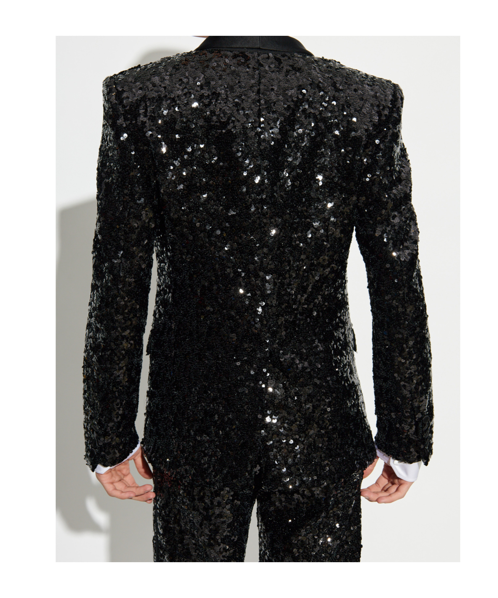 Dolce & Gabbana Sequin Embellished Single-breasted Blazer In Black