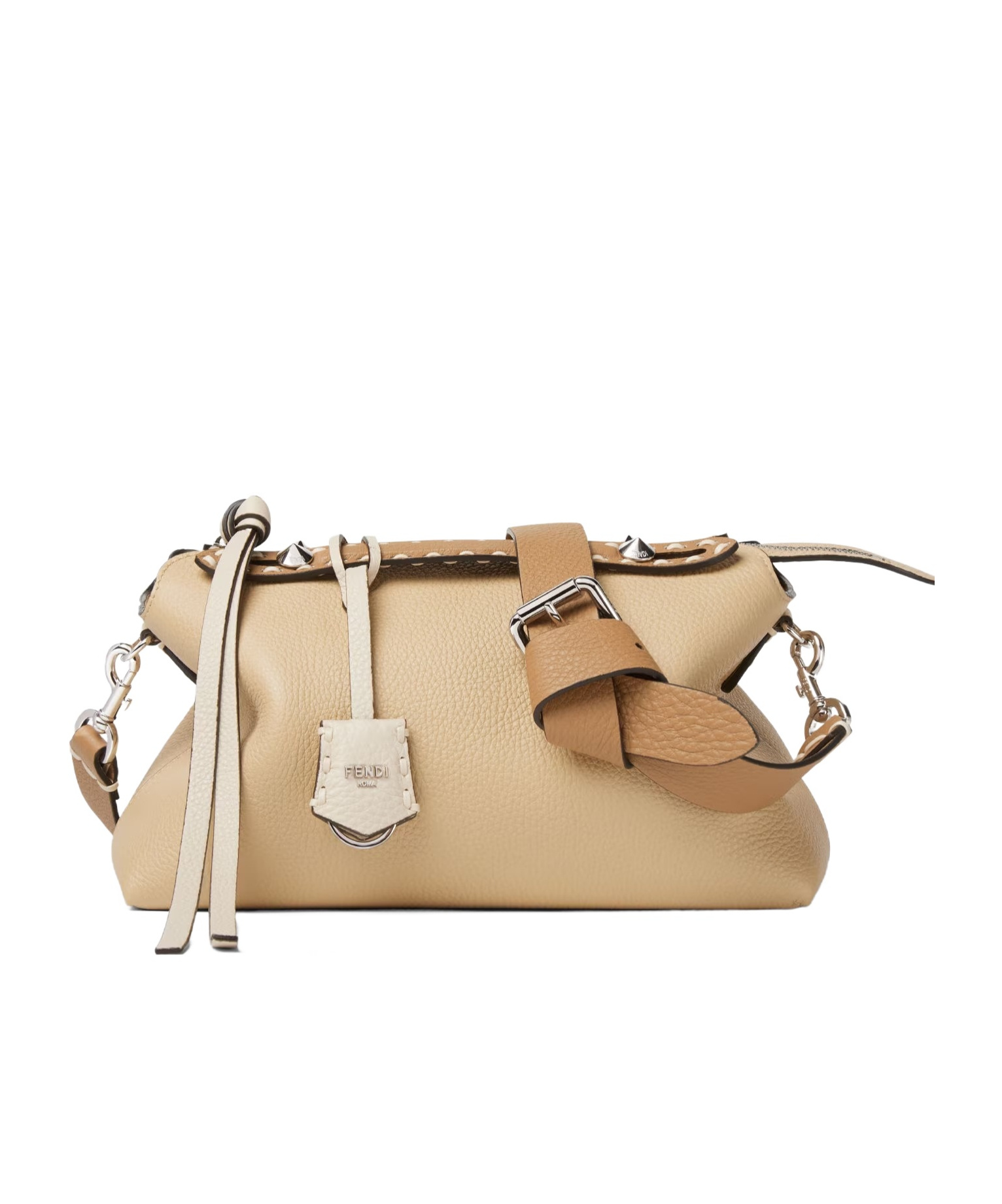 Fendi Dove Gray Selleria Mini-bag With 156 Hand-sewn Topstitches