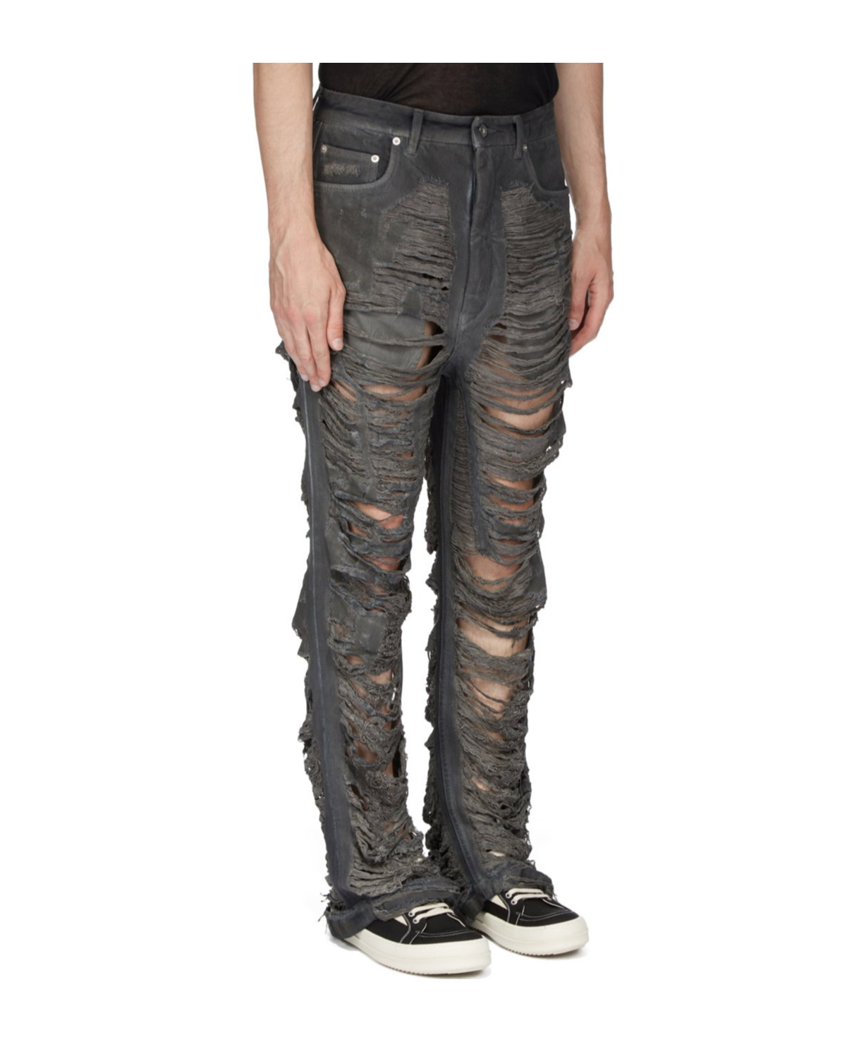 Rick Owens Drkshdw Drkshdw By Rick Owens Man Jeans Blue Size S Cotton, Elastomultiester In Black