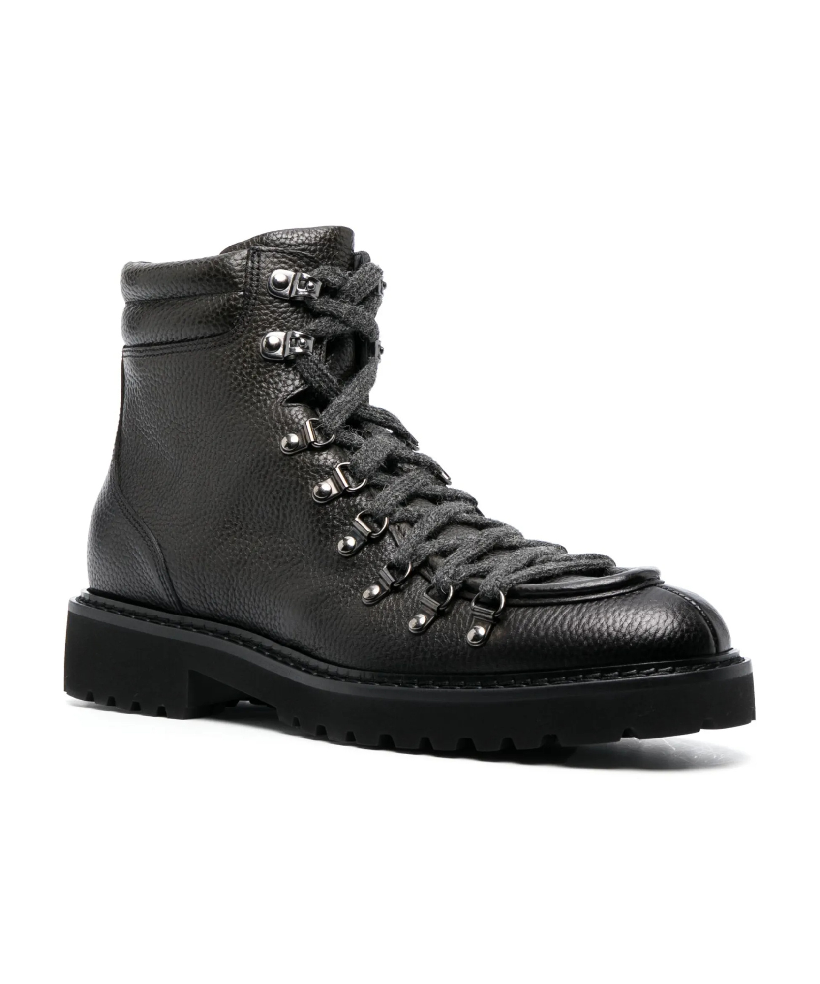 Doucal's Pebbled Leather Ankle Boots In Black