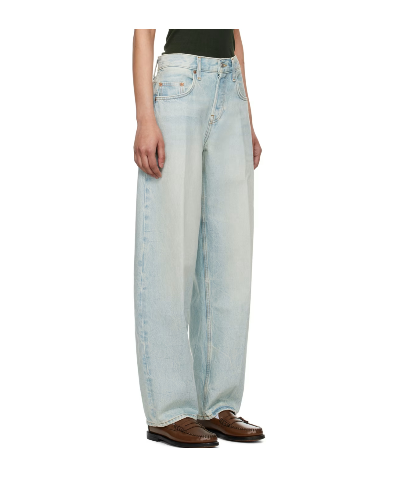 Re/done Wide Taper Jeans In Multicolor