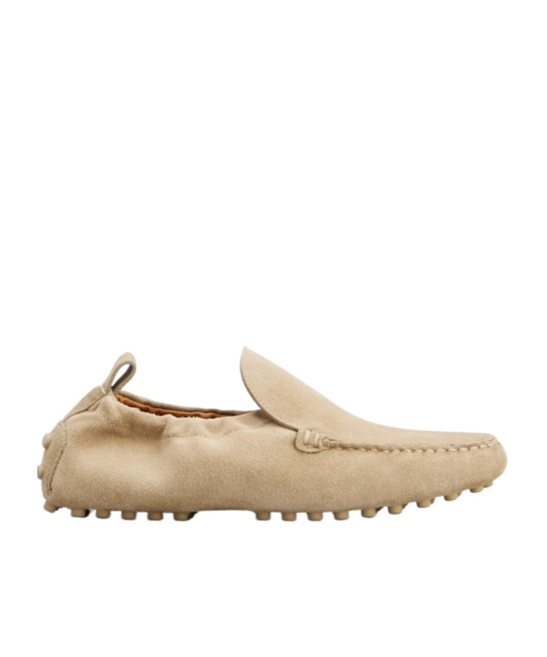Tod's Round-head Driving Shoes In Nude