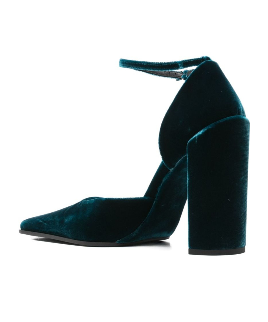 Alaïa Square D'orsay Pumps In Velvet In Blue