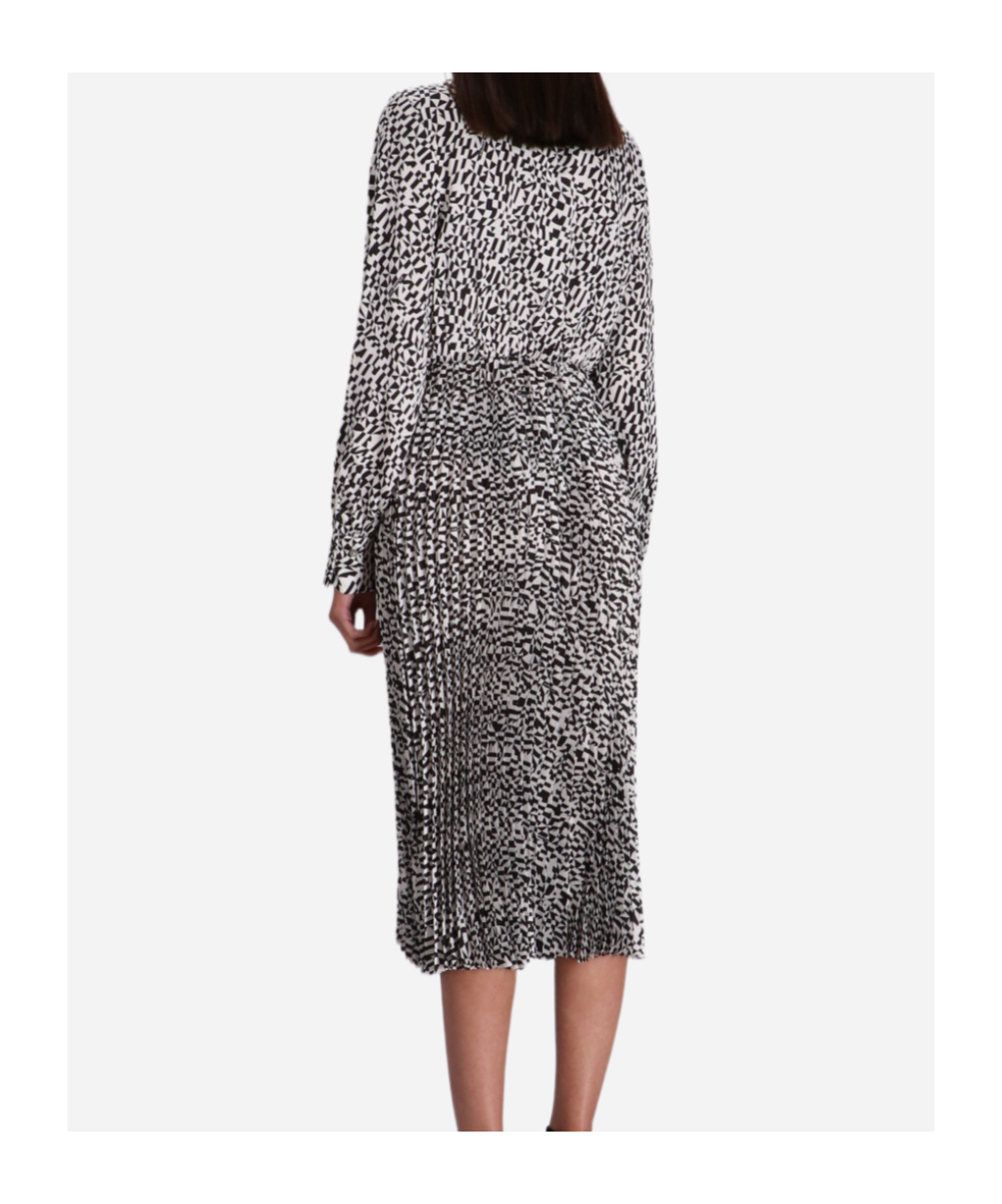 Karl Lagerfeld Geometric-print Midi Dress In Gray