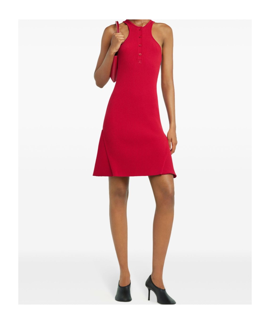 Shop Courrèges Scuba Mini Dress In Red