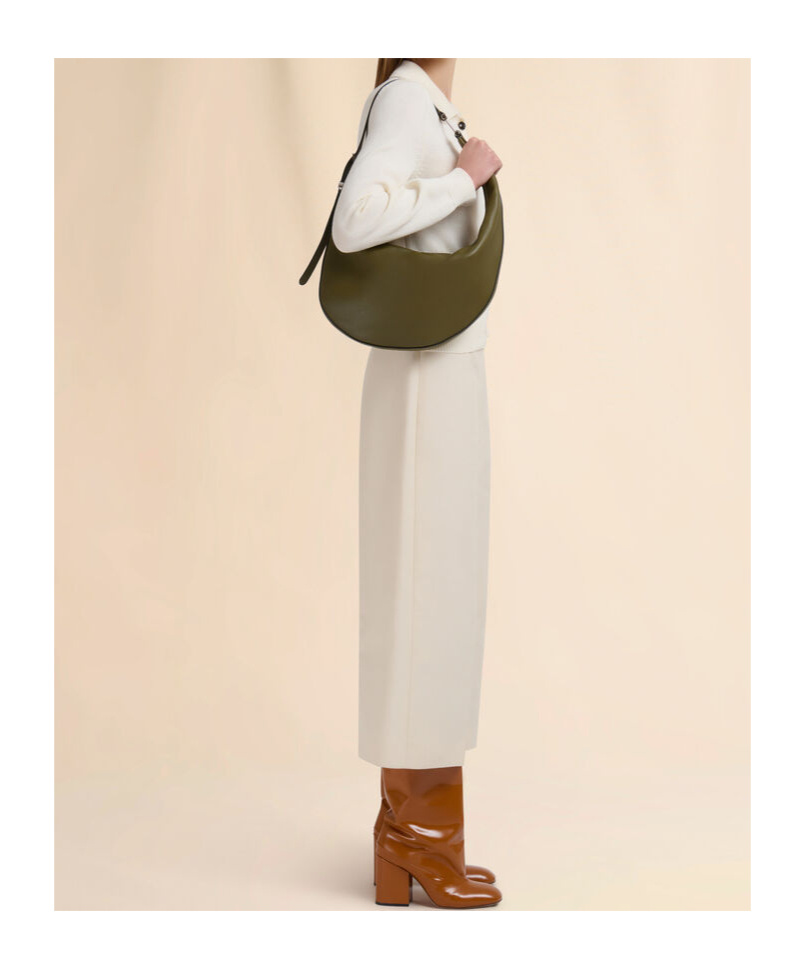 Marni Deep Green Leather Dot Small Hobo Bag